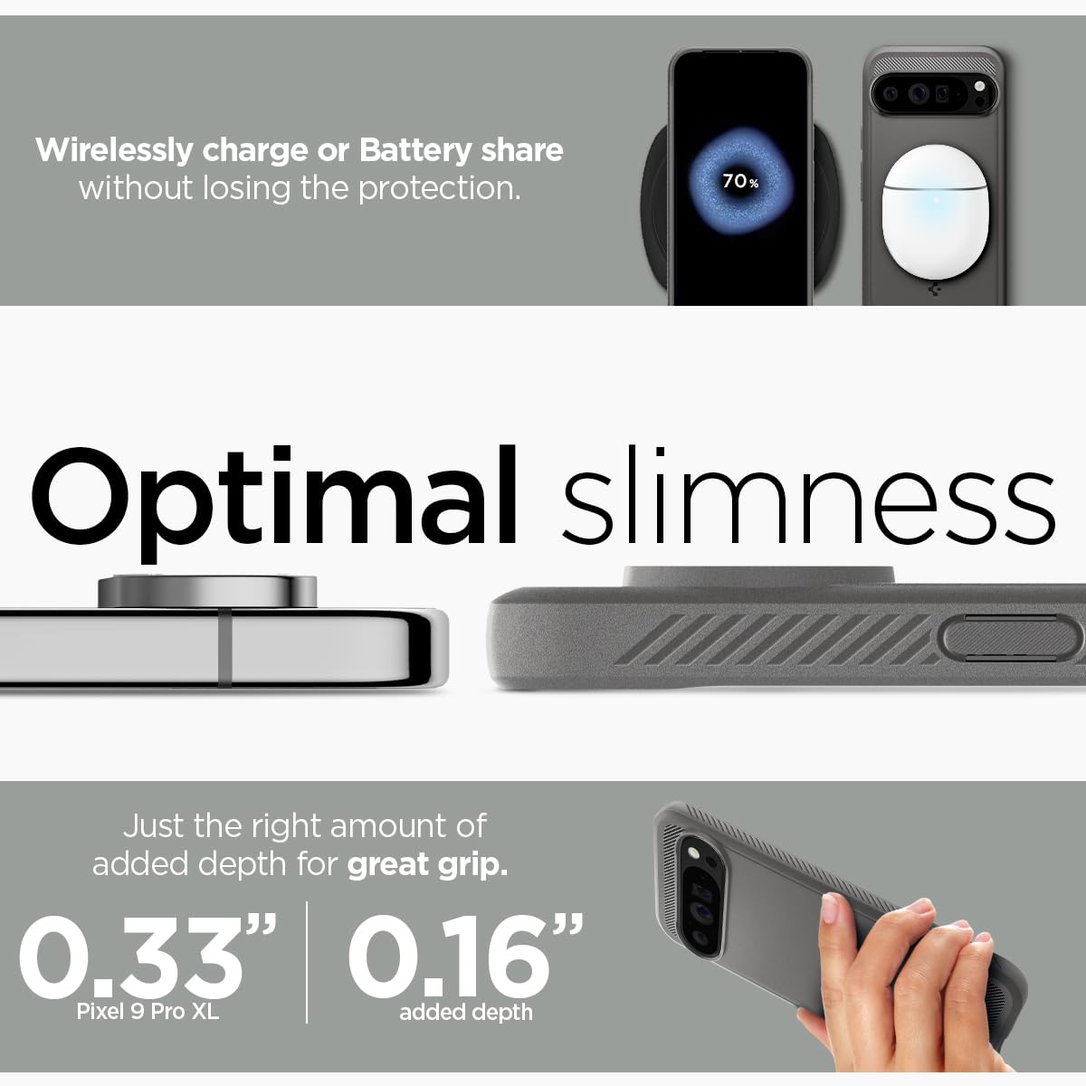 Spigen Rugged Armor Google Pixel 9 Pro XL Phone Case - Marble Gray - image 6