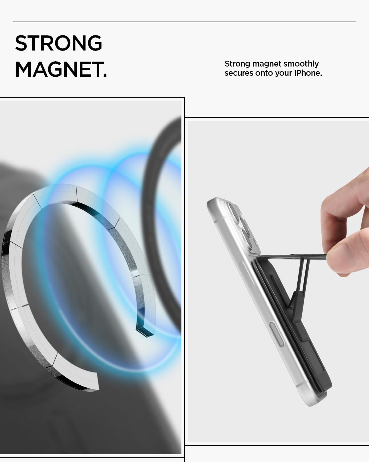 Spigen Slim Fold MagSafe Wallet Stand - Black - 1-Card Tripod - image 7