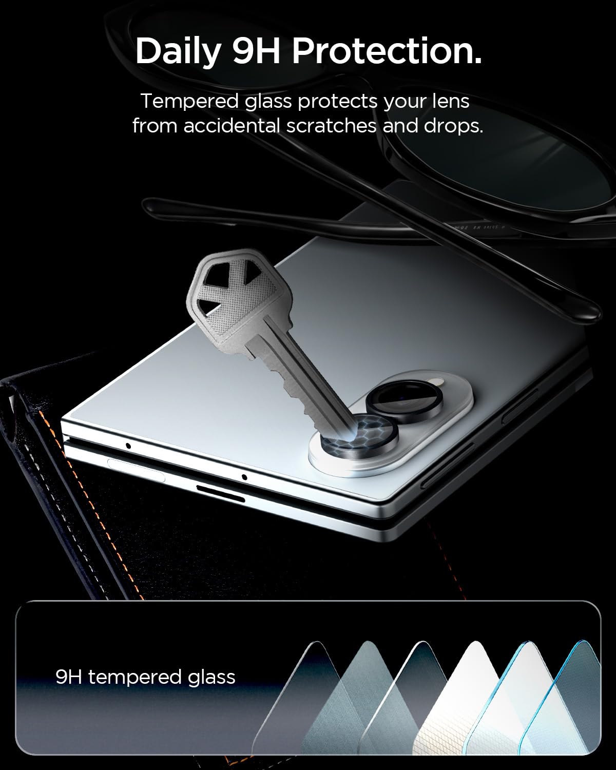 Spigen Galaxy Z Fold 8 Camera Lens Protector Optik Pro EZ Fit (2 Pack) - Black - image 5