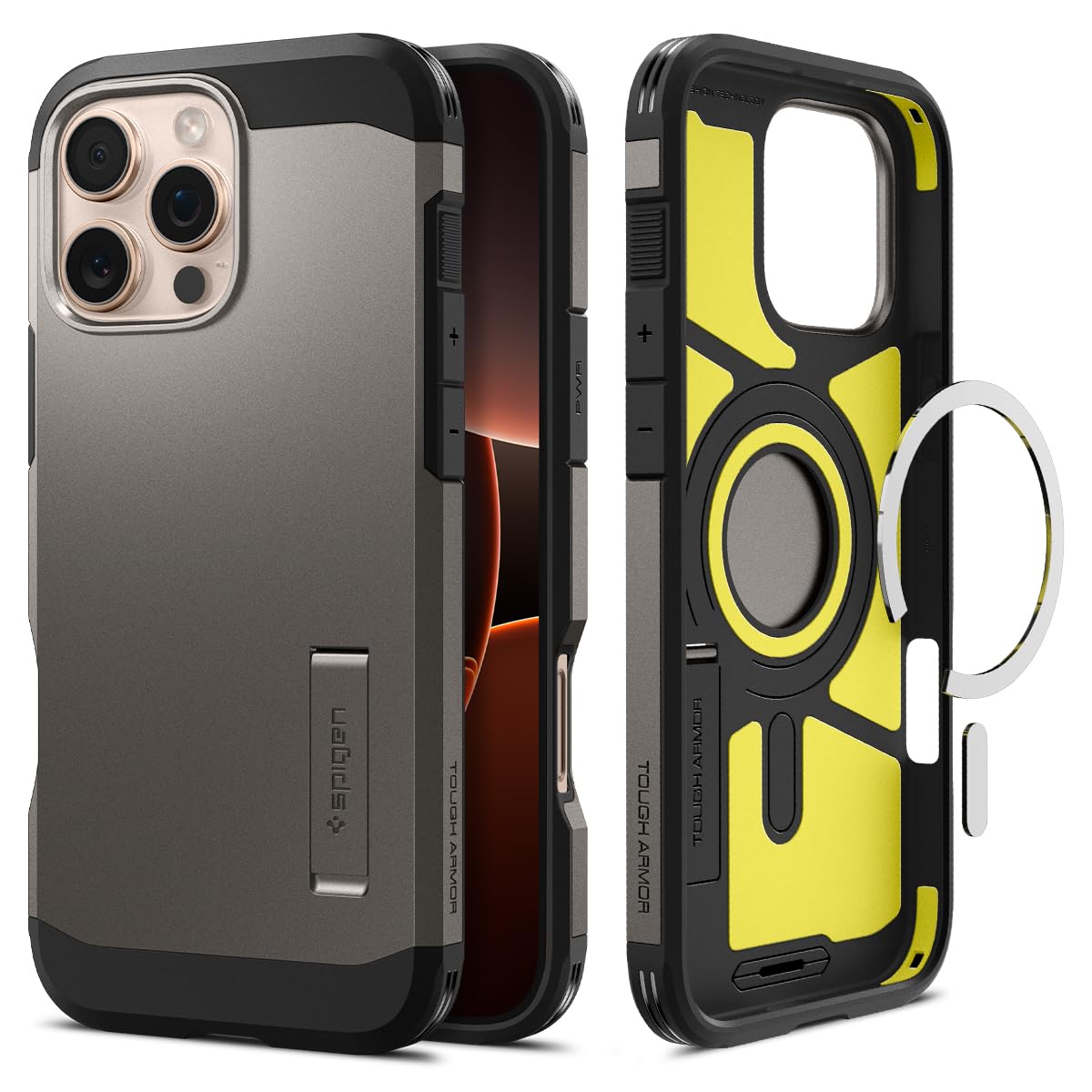 Spigen iPhone 16 Pro Case Tough Armor MagFit - Gunmetal - image 1