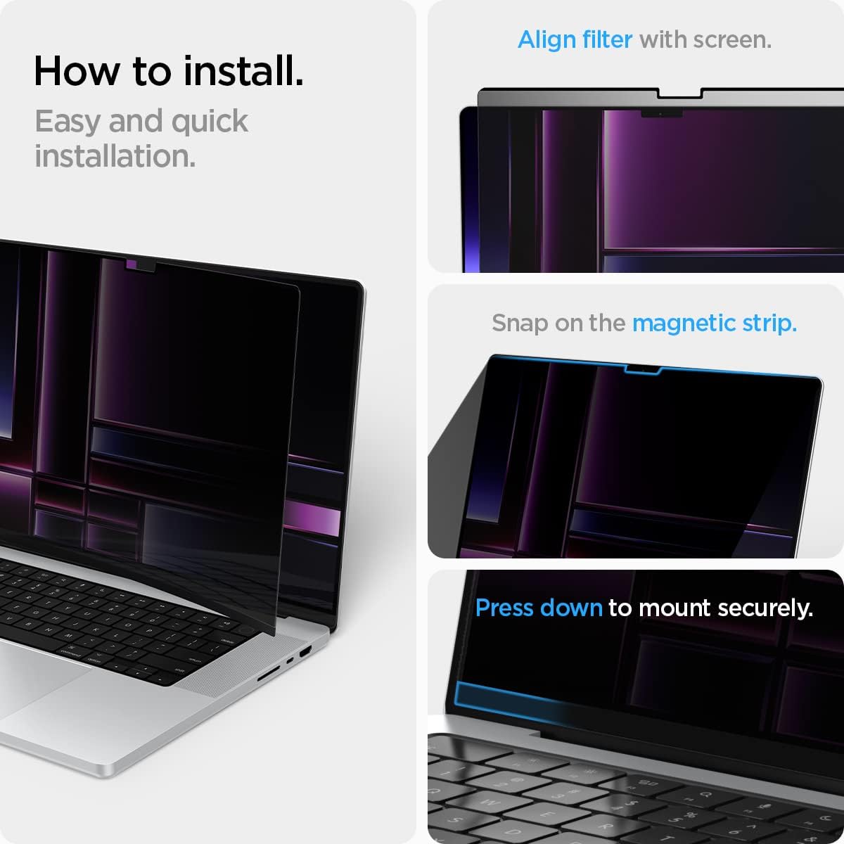 Spigen MacBook Pro 16-inch SafeView privacy screen - Transparency - image 4