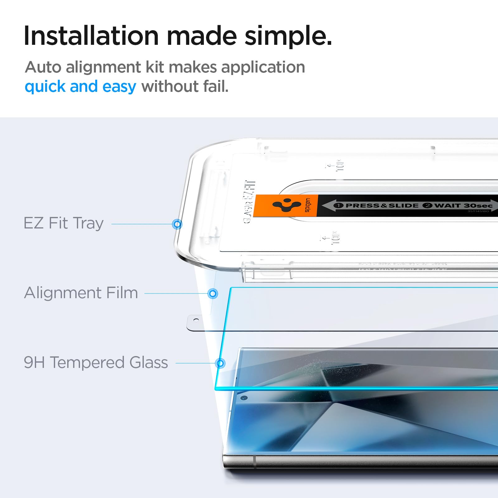Spigen Galaxy S24 Ultra Screen Protector - Glas.tR EZ Fit (2 Pack) - Clear - image 4