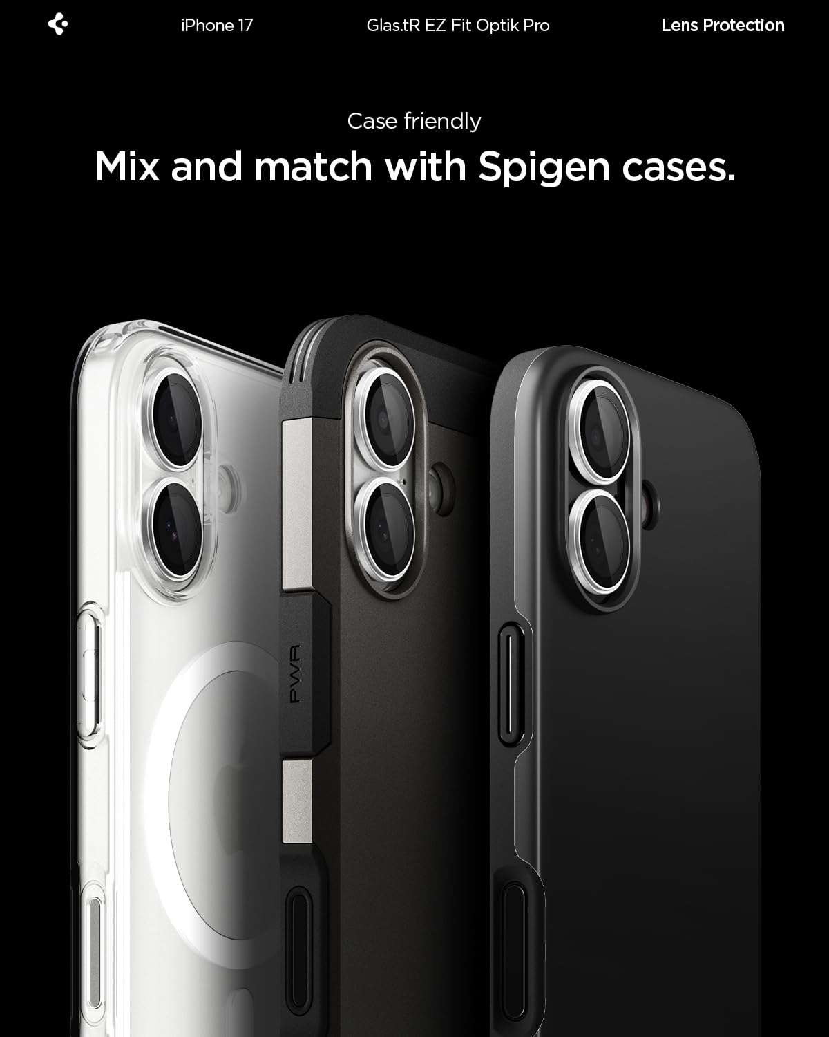 Spigen iPhone 17 Camera Lens Protector GLAS.tR EZ Fit Optik Pro (2 Pack) - Silver - image 7