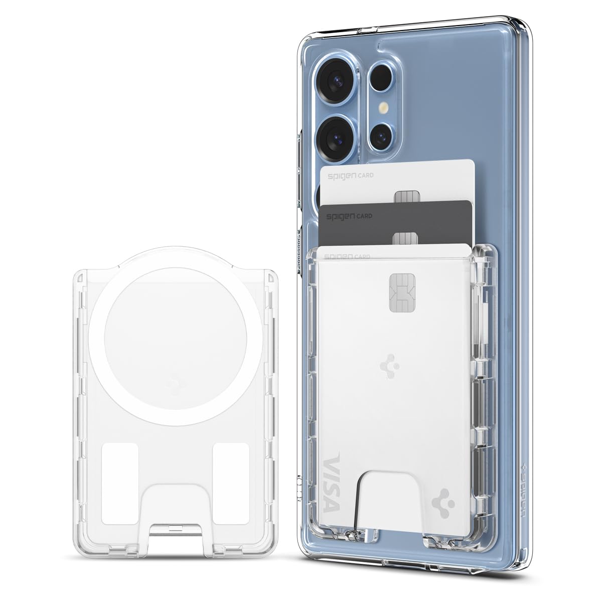 Spigen Ultra Hybrid MagFit 3-Card Wallet - Crystal Clear - image 1