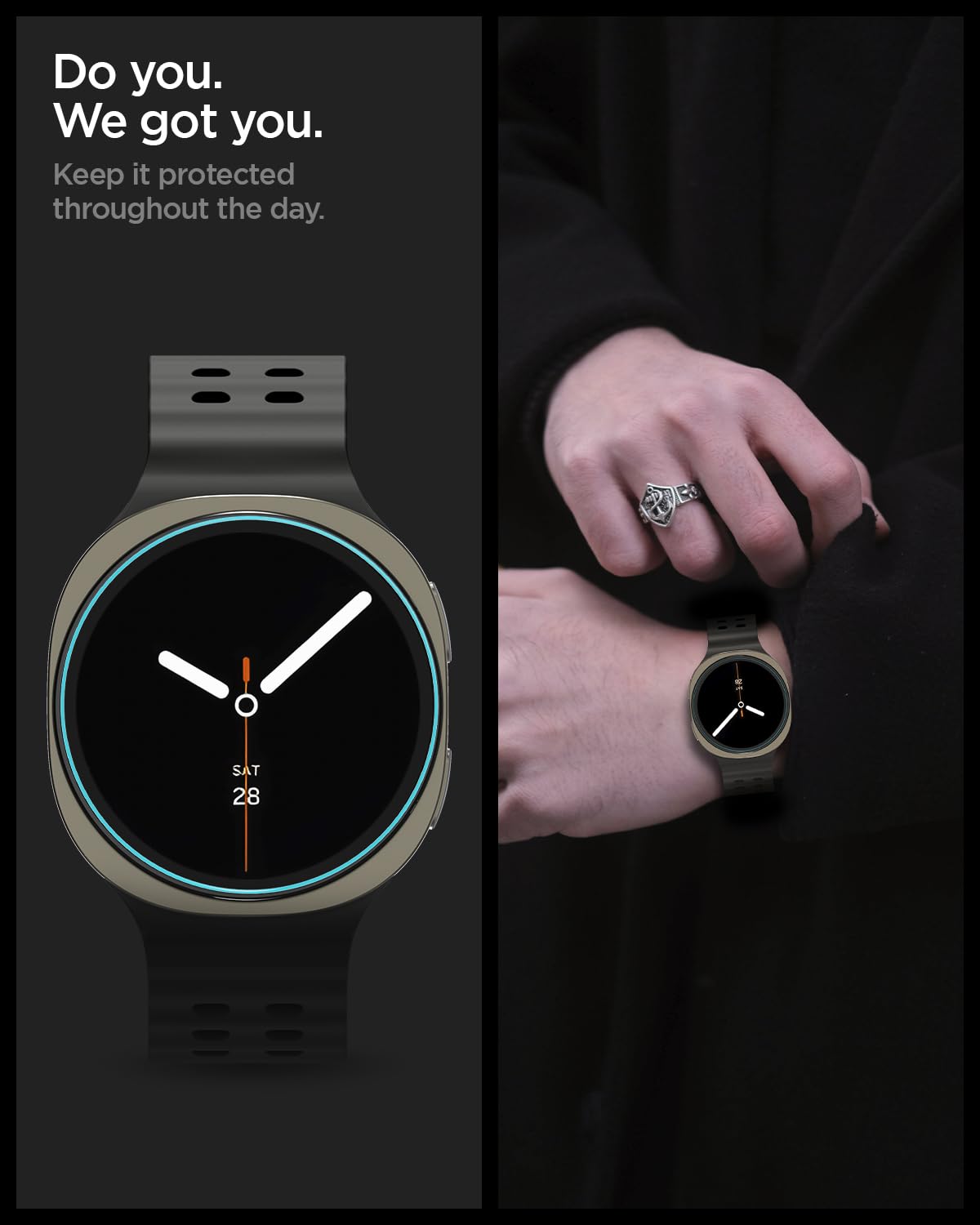 Spigen Galaxy Watch 9 / 8 40mm Screen Protector - Glas.tR EZ Fit (2 Pack) - Clear - image 7