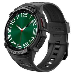 Spigen Galaxy Watch 6 Classic 47mm Case + Band - Rugged Armor Pro - Black - Black - image 1