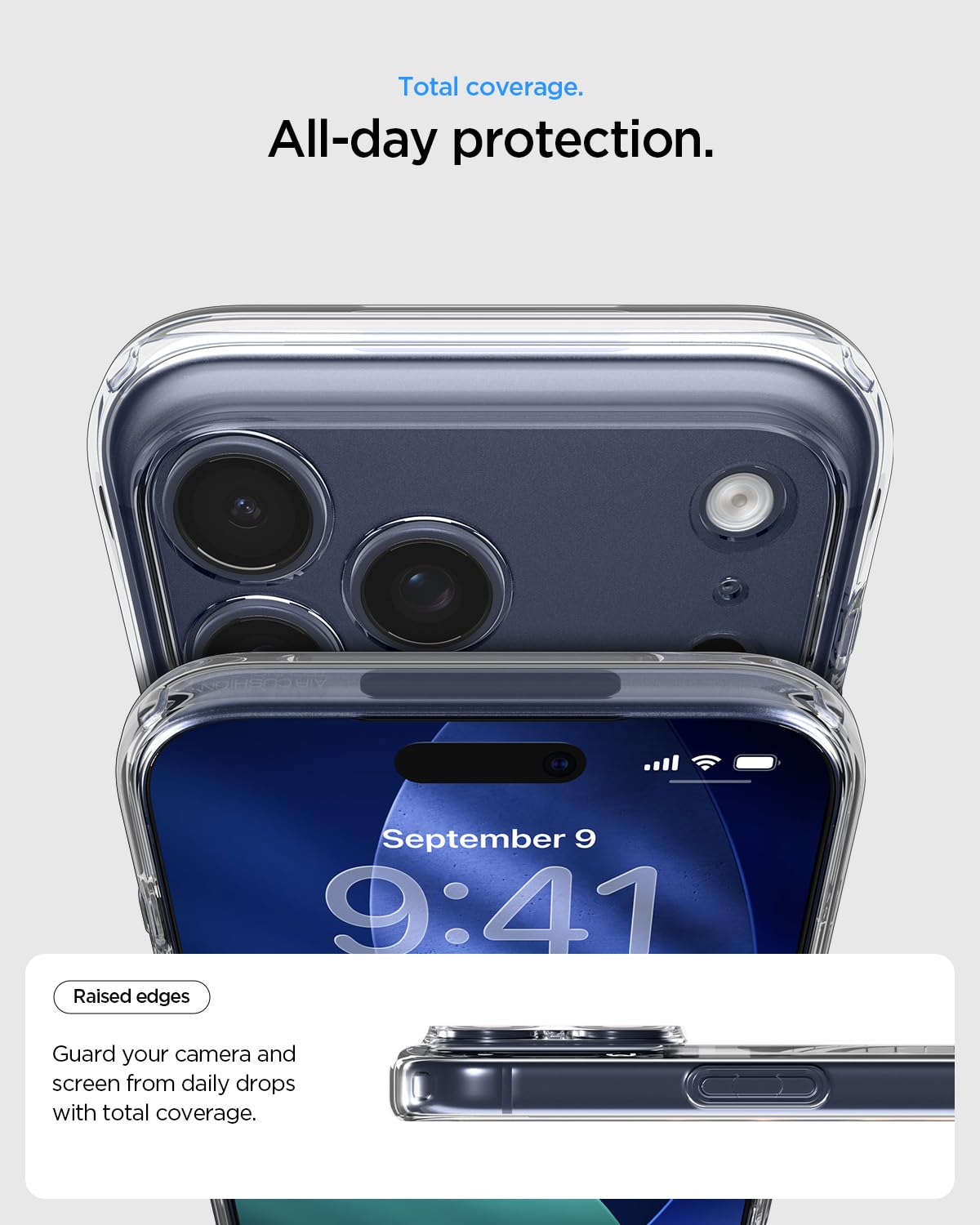 Spigen iPhone 17 Pro Max Case - Ultra Hybrid (MagFit) - Clear Deep Blue