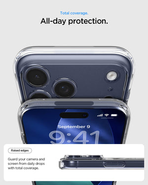 Spigen iPhone 17 Pro Max Case - Ultra Hybrid (MagFit) - Clear Deep Blue