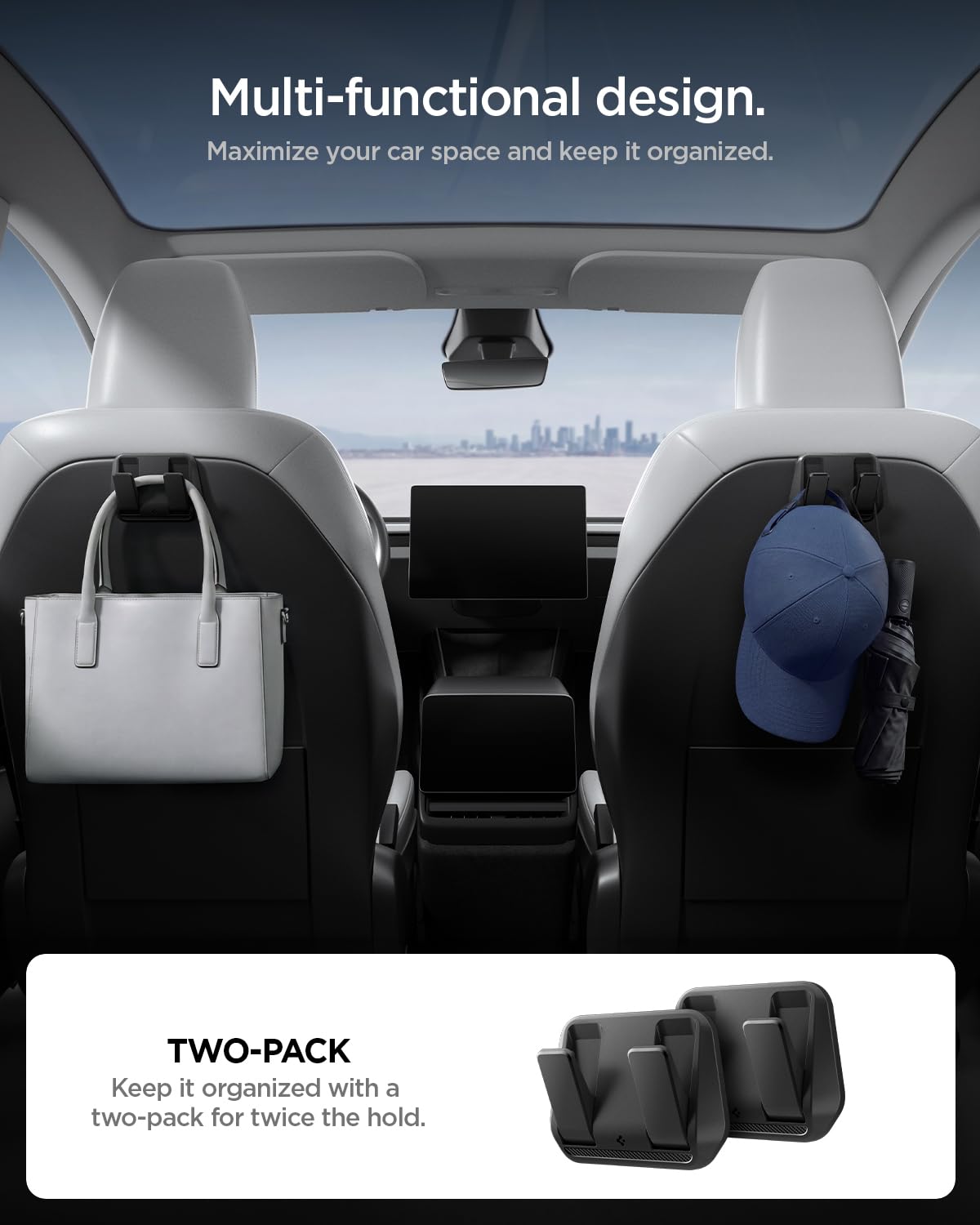 Spigen Tesla Model Y Juniper and Model 3 Highland Seat Hooks - Black - image 2