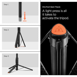 Spigen S541W Auto-Open Selfie Stick Tripod with Bluetooth Remote - Black - image 3