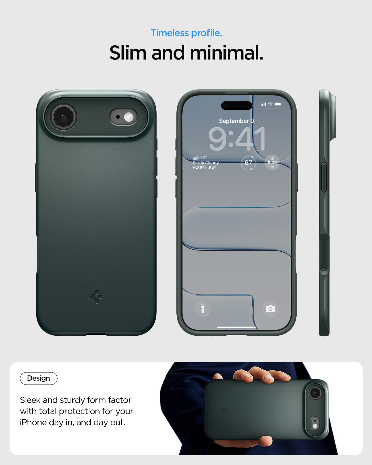 Spigen iPhone Air Case – Thin Fit (MagFit) - Abyss Green