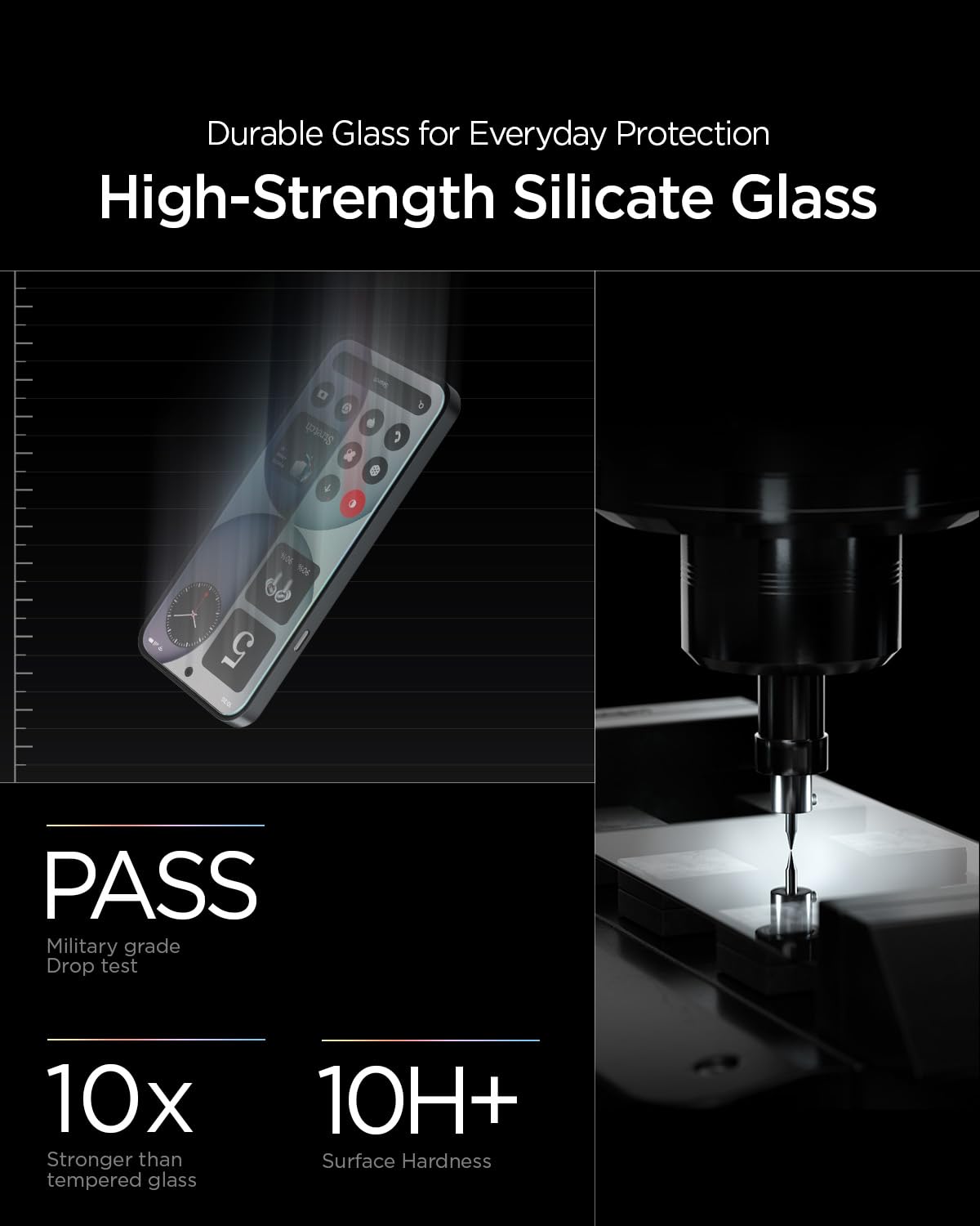 Spigen Nothing Phone 4a screen protector hardness and scratch protection