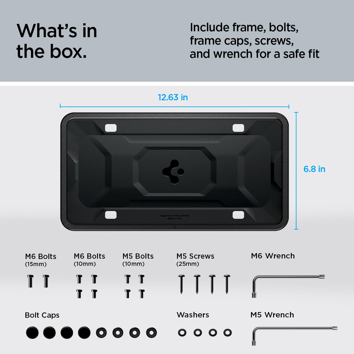 Spigen Universal US License Plate Frame with Installation Kit - Black - image 7