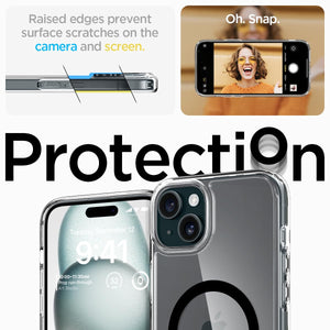 Spigen Ultra Hybrid (MagFit) case for iPhone 15 Plus in Carbon Fiber – detail image 5