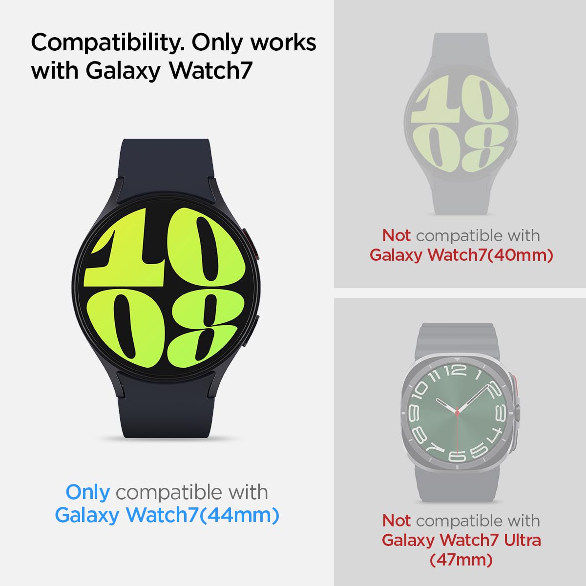 Spigen Galaxy Watch 7 44mm Screen Protector - Glas.tR EZ Fit (2 Pack) - Clear - image 2