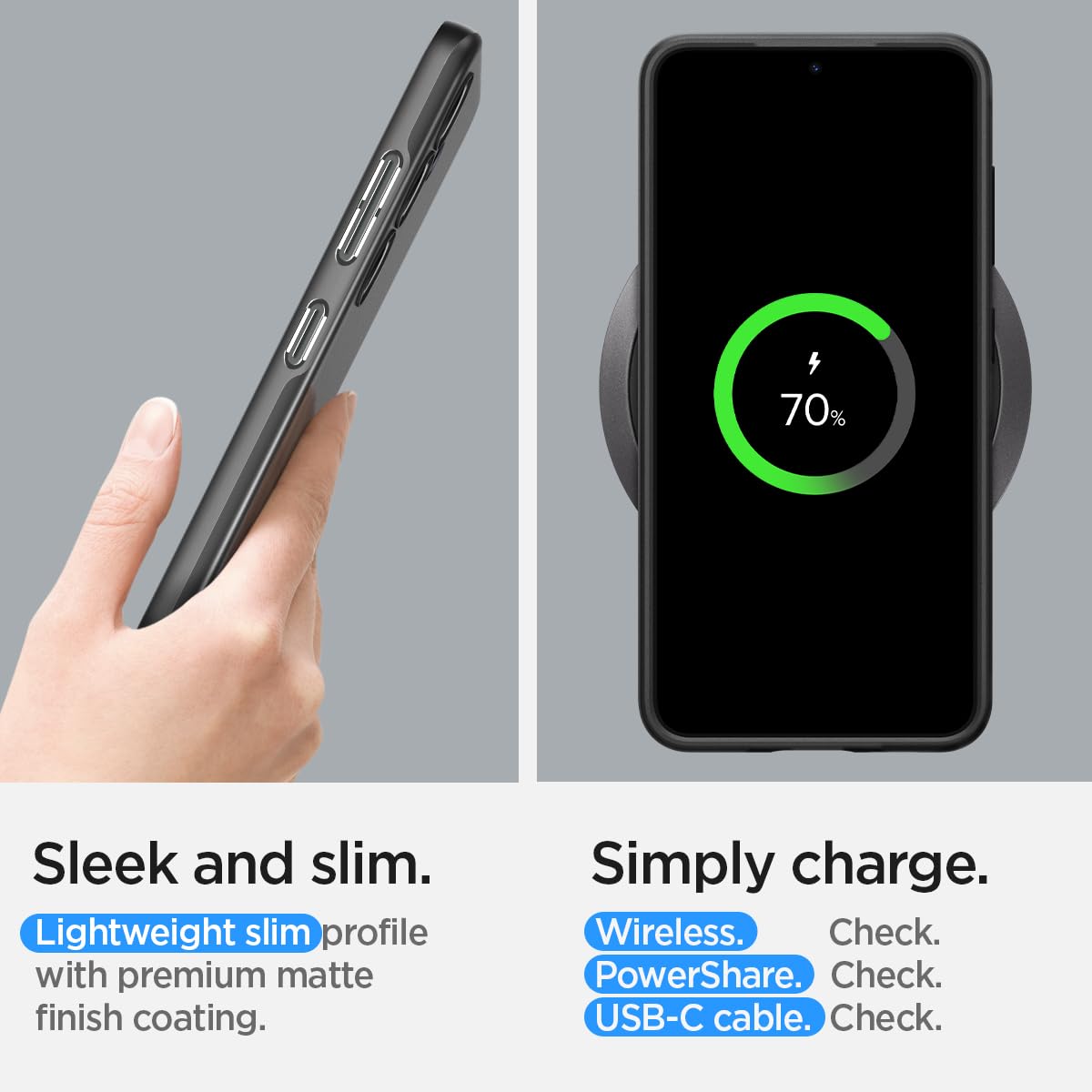 Spigen Galaxy S24 Case - Thin Fit - Black - Black - image 7