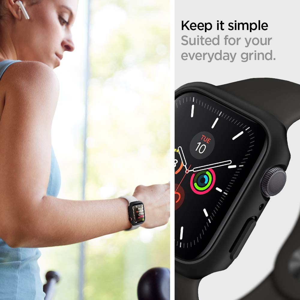 Spigen Apple Watch 44mm Thin Fit case - Black - image 4