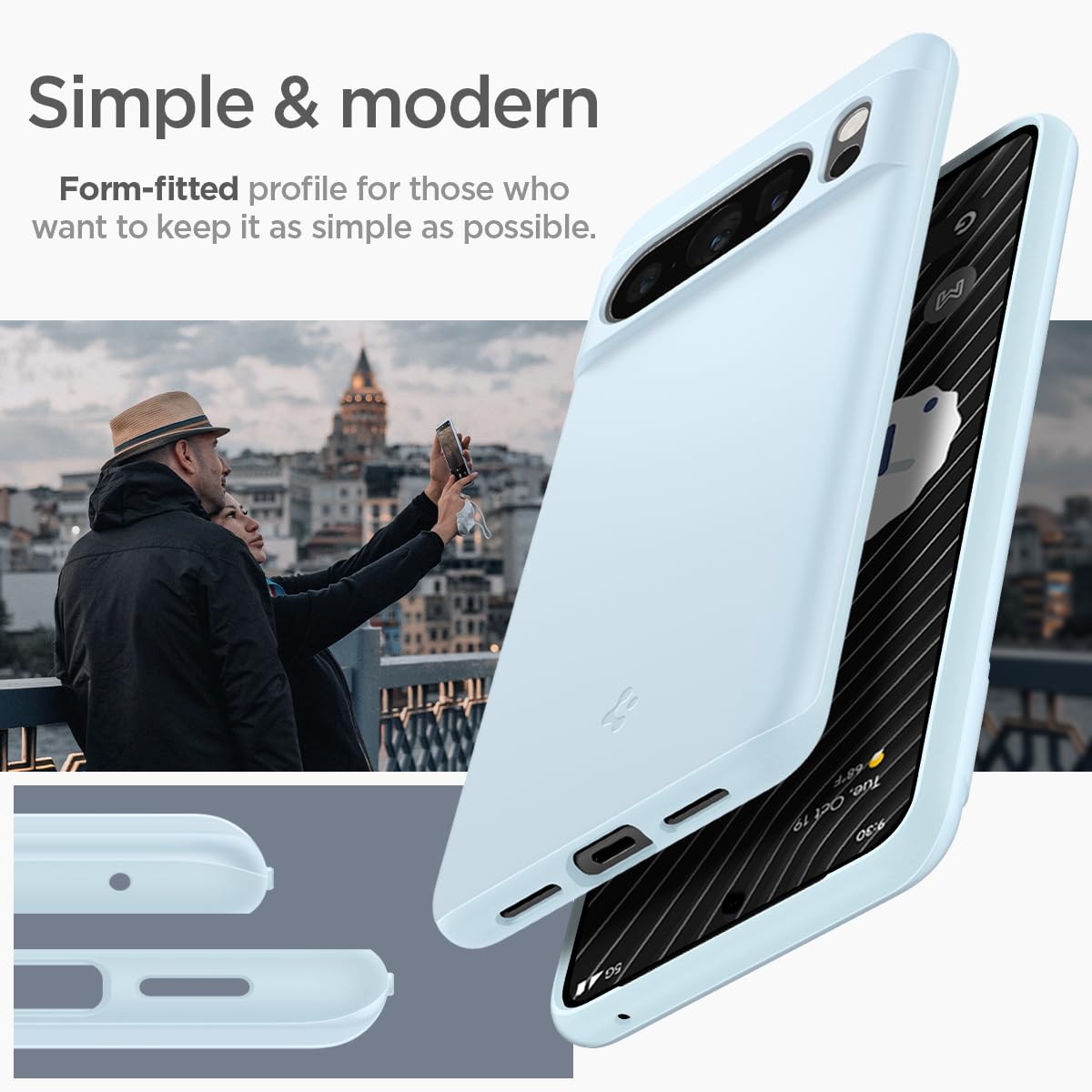 Spigen Thin Fit Google Pixel 8 Pro Phone Case - Mute Blue - image 3