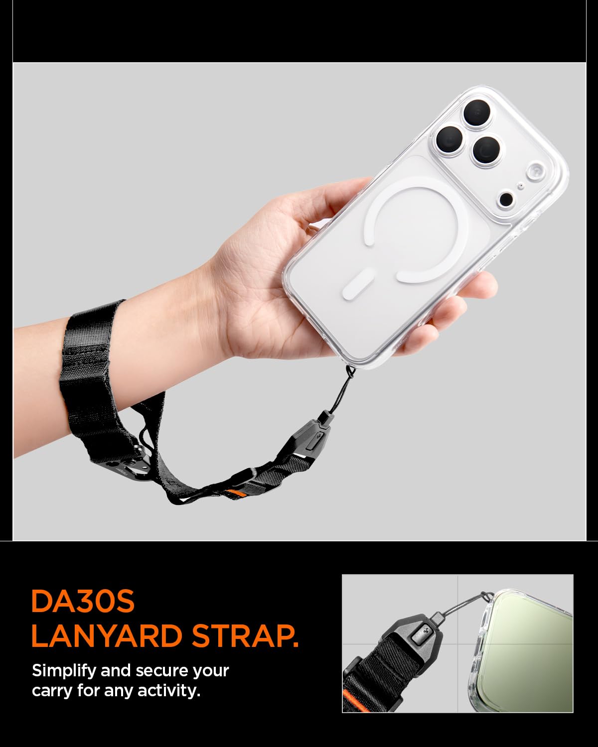 Spigen DA30S Adjustable Wrist Phone Strap - Black - image 2