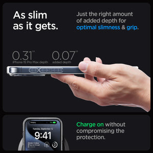 Spigen Ultra Hybrid (MagFit) case for iPhone 15 Pro Max in Frost White – detail image 5
