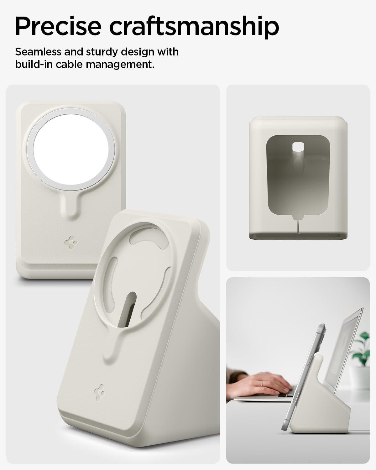 Spigen MagFit S Phone Stand for 2024 MagSafe Charger - Dune Beige - image 4