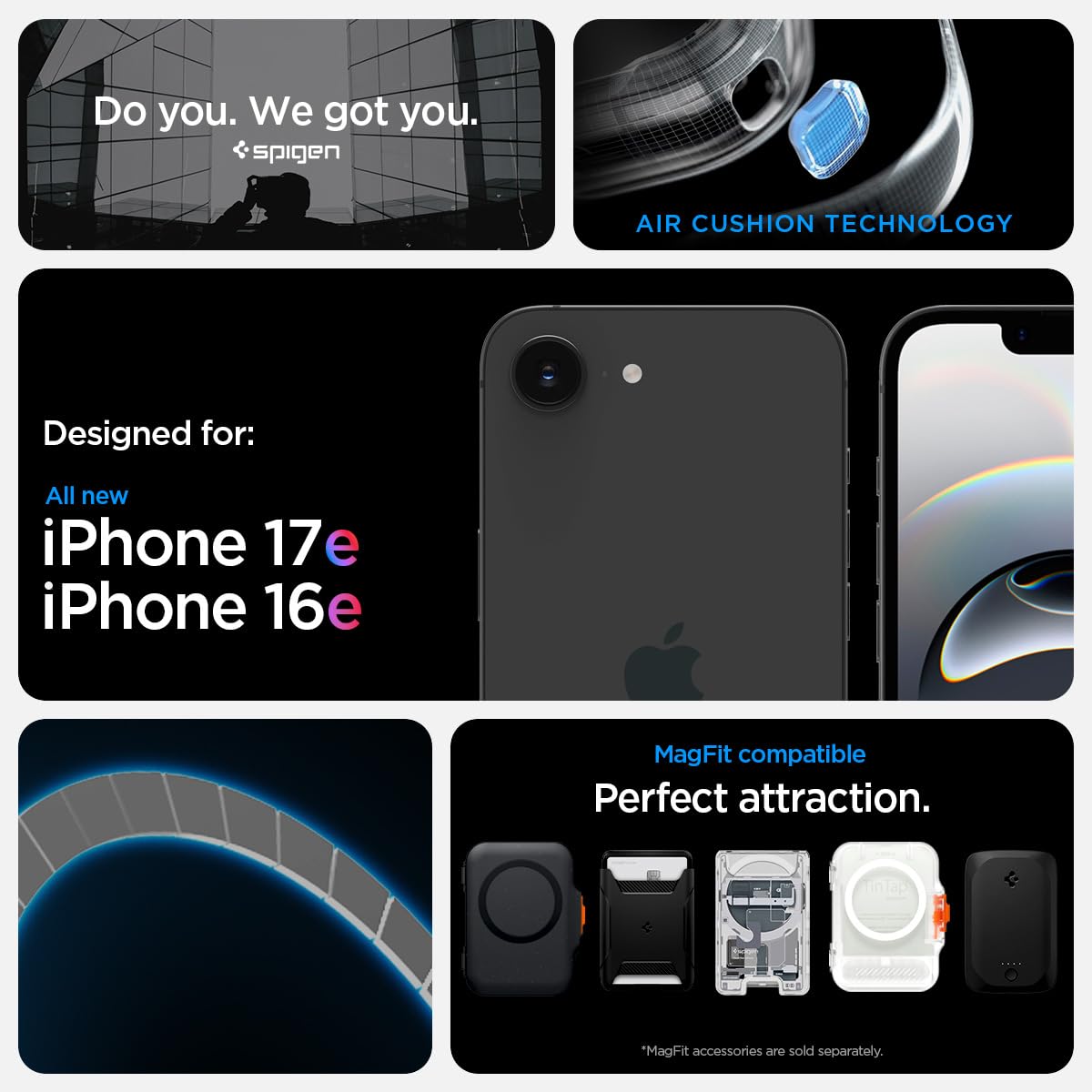 Spigen Rugged Armor MagFit case detail image for iPhone 17e and iPhone 16e