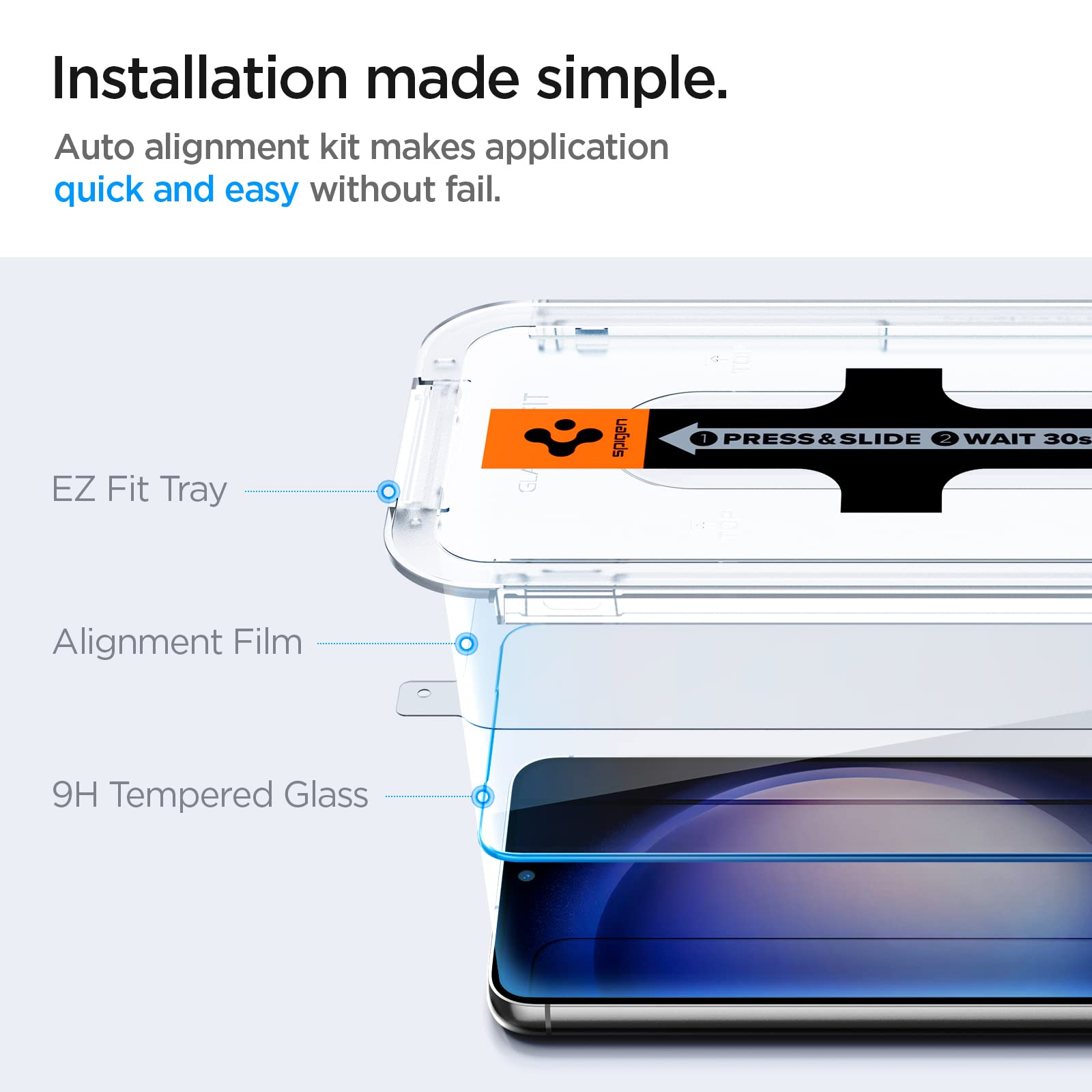 Spigen Galaxy S23 Plus Screen Protector - Glas.tR EZ Fit Tempered Glass (2 Pack) - Clear - image 3