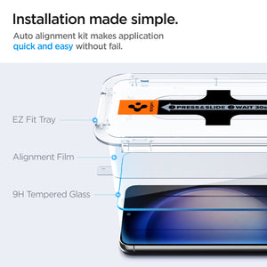 Spigen Galaxy S23 Plus Screen Protector - Glas.tR EZ Fit Tempered Glass (2 Pack) - Clear - image 3