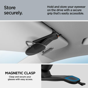 Spigen SH101 magnetic vegan leather car visor sunglasses holder 2-pack - Black - image 4