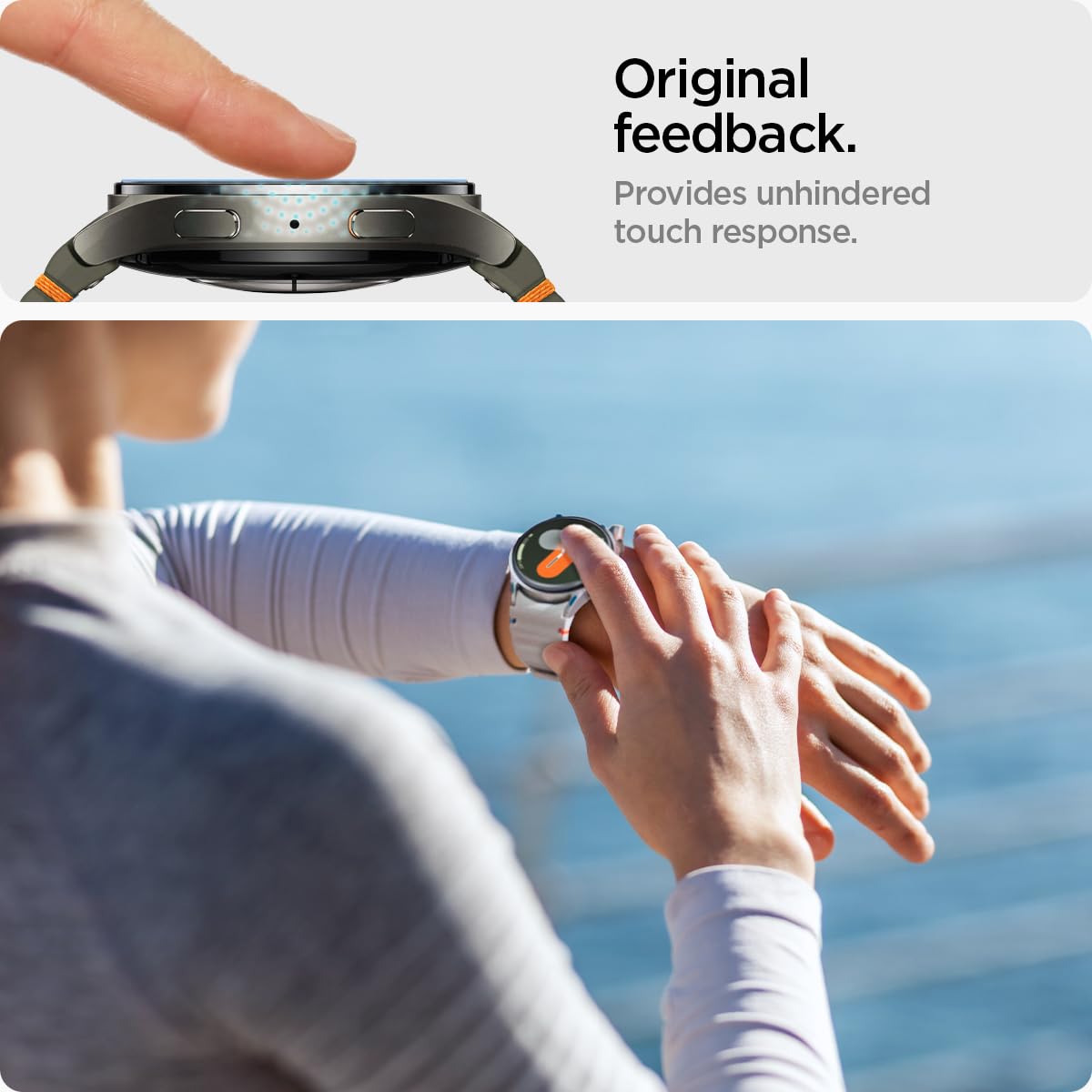 Spigen Galaxy Watch 7 40mm Screen Protector - Glas.tR EZ Fit (2 Pack) - Clear - image 5