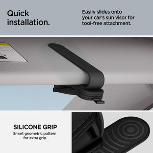 Spigen SH101 magnetic vegan leather car visor sunglasses holder 2-pack - Black - image 3