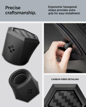 Spigen VS100 magnetic car tire valve caps 4 pack - Carbon Black - image 4