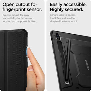 Spigen Galaxy Tab S8 / S7 Case - Rugged Armor - Black - image 6