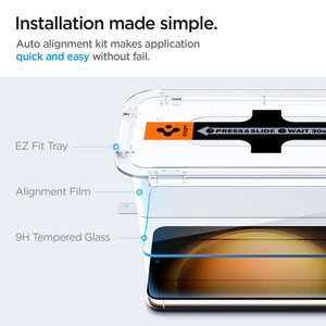 Spigen Galaxy S23 Screen Protector - Glas.tR EZ Fit Tempered Glass (2 Pack) - Clear - image 3