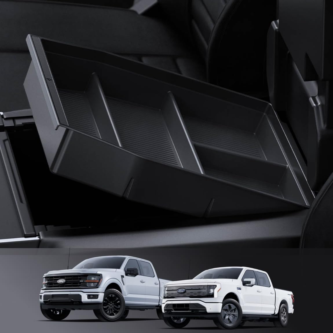 Spigen Ford F-150 and F-150 Lightning Armrest Organizer - Black - image 1