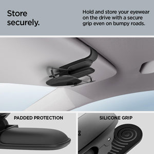 Spigen SH100 car visor sunglasses holder 2-pack - Black - image 3