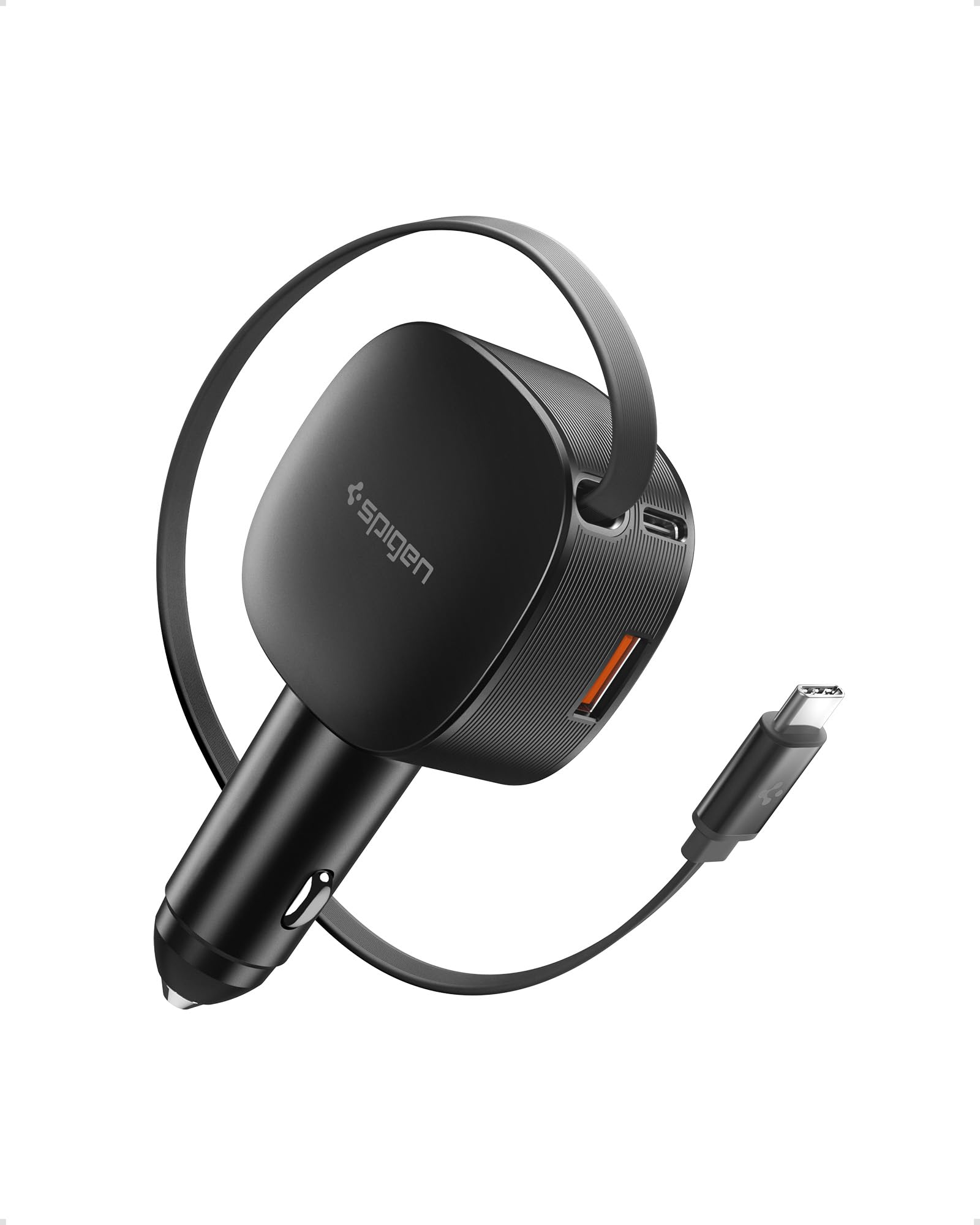 Spigen Essential 60W Retractable Car Charger - Black - image 1