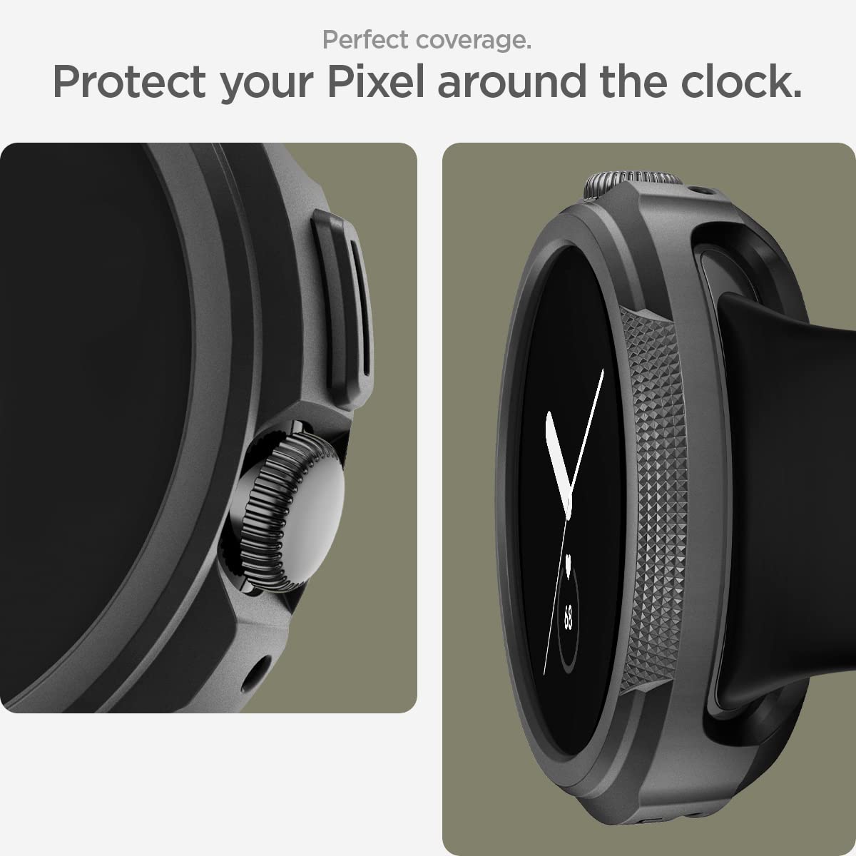 Spigen Pixel Watch 3 2 1 41mm Liquid Air case - Matte Black - image 6