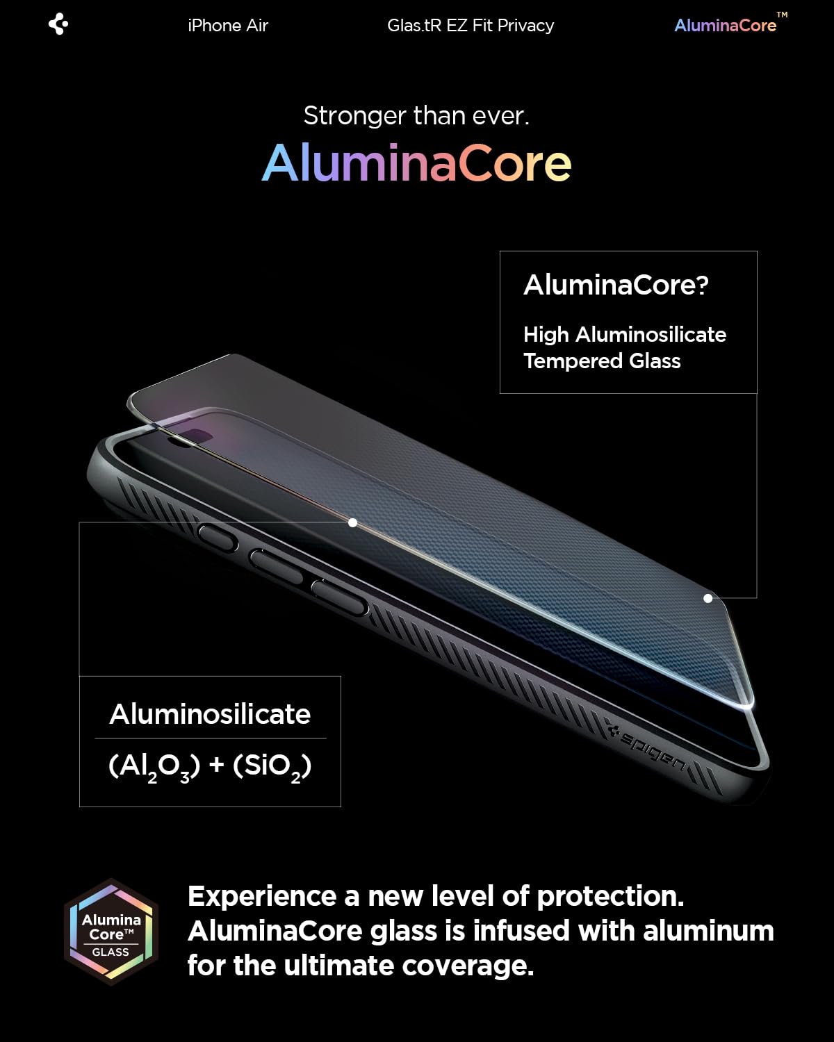 Spigen iPhone Air Screen Protector Glas.tR EZ Fit Privacy - Transparency - image 3