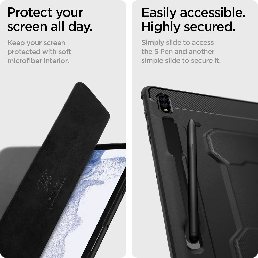 Spigen Galaxy Tab S8 Plus / S7 Plus Case - Rugged Armor Pro - Black - image 6