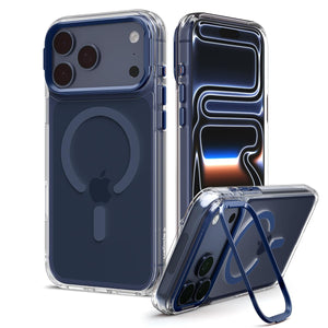 Clear Deep Blue Spigen iPhone 18 Pro / 17 Pro Phone Case – Ultra Hybrid Optik S (MagFit)