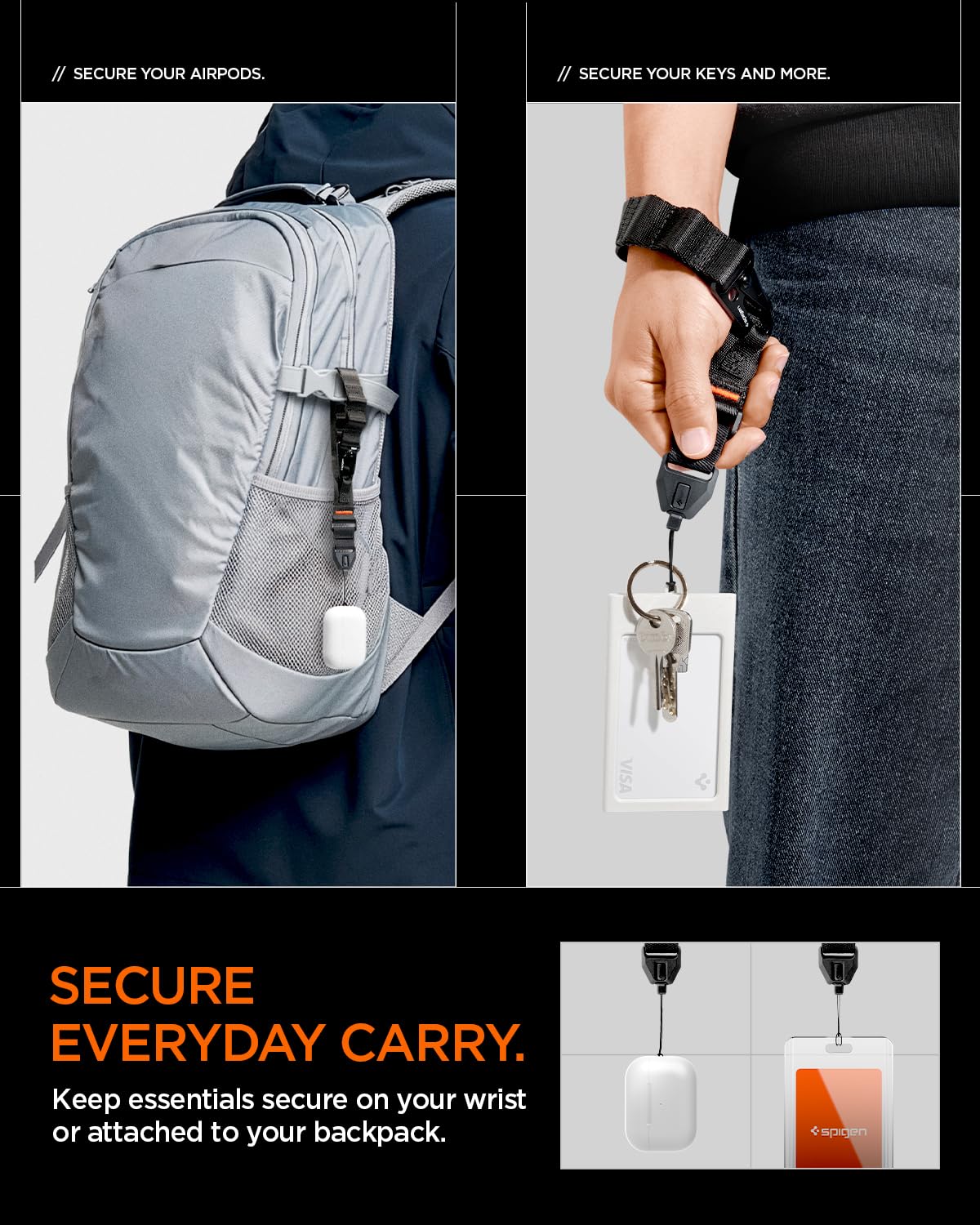 Spigen DA30S Adjustable Wrist Phone Strap - Black - image 6