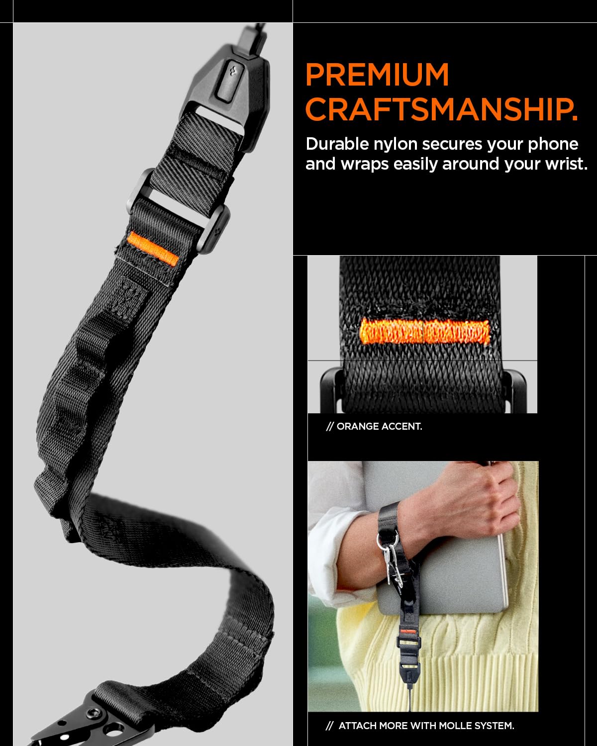 Spigen DA30S Adjustable Wrist Phone Strap - Black - image 3