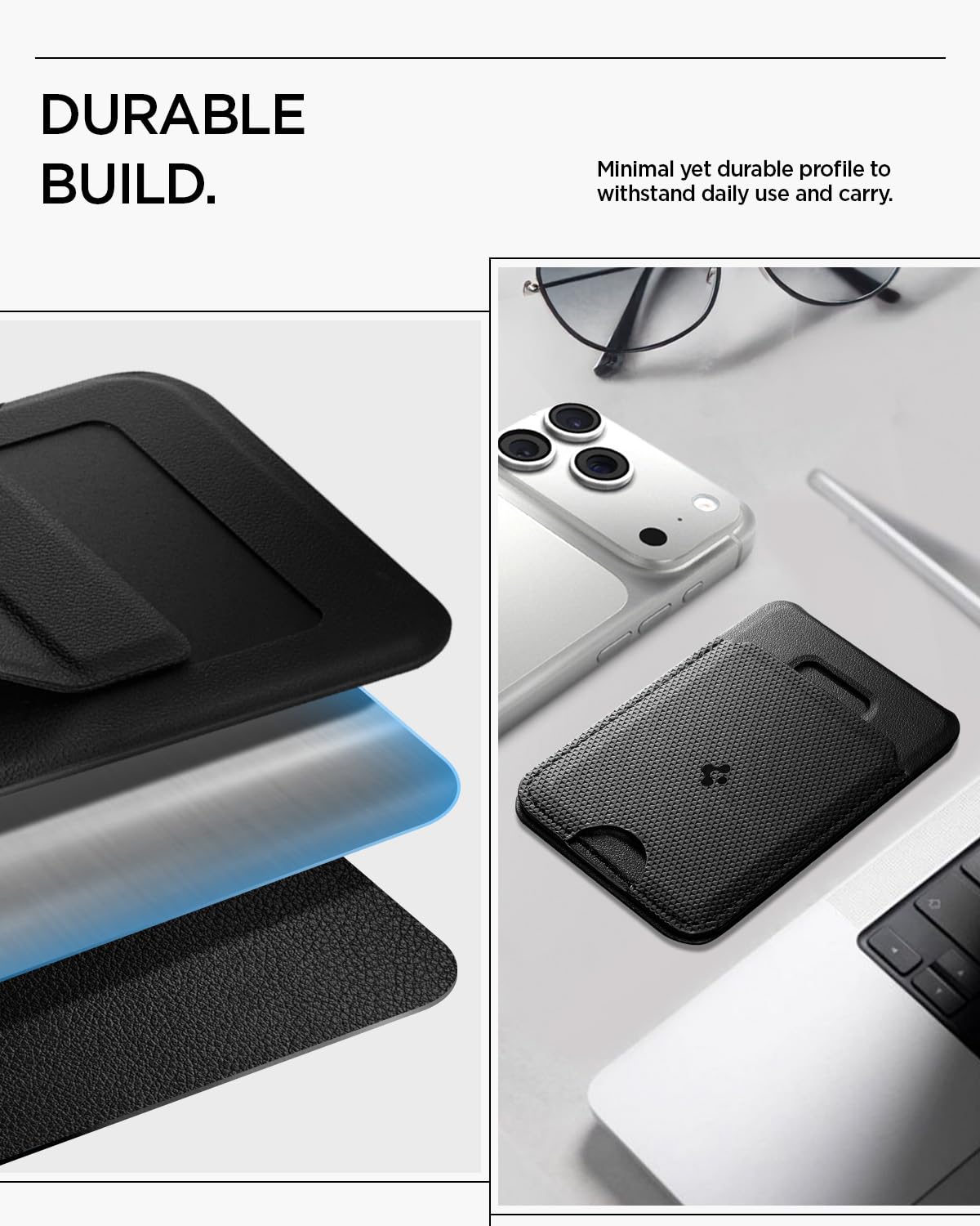 Spigen Slim Fold MagSafe Wallet Stand - Black - 1-Card Stand - image 7