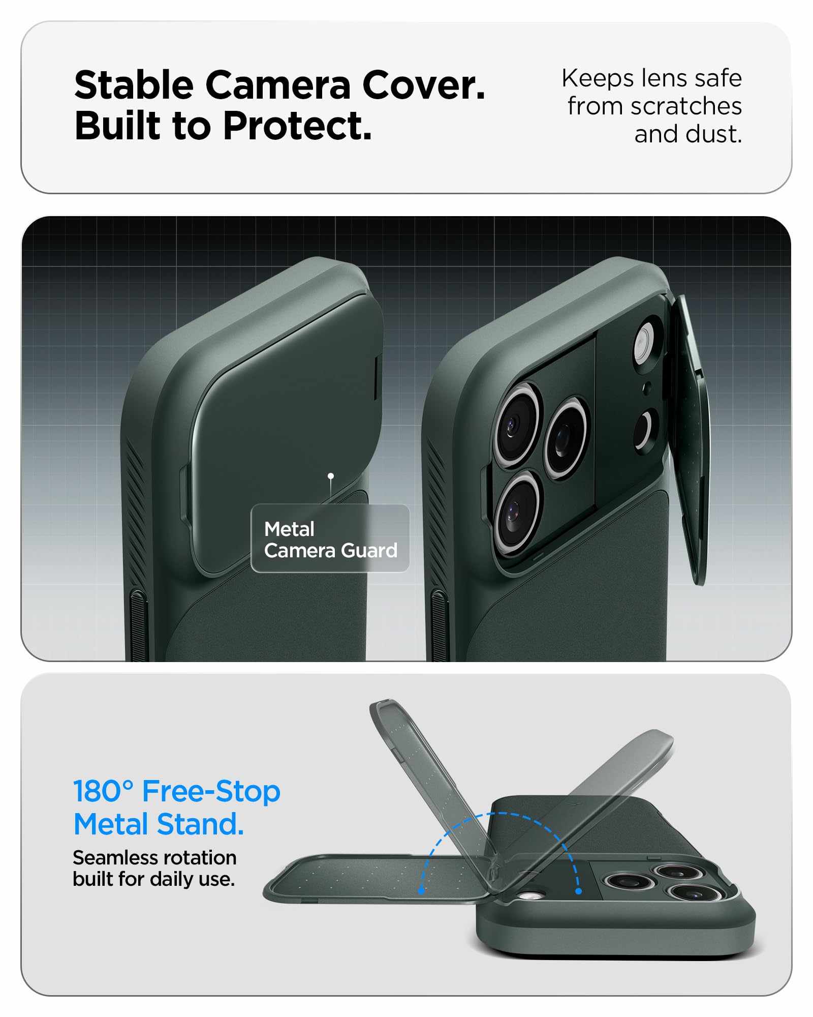 Spigen iPhone 17 Pro Case Optik Armor MagFit - Abyss Green - image 5
