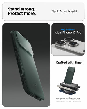 Spigen iPhone 17 Pro Case Optik Armor MagFit - Abyss Green - image 3