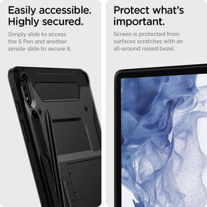 Spigen Galaxy Tab S8 Plus / S7 Plus Case - Tough Armor Pro - Black - image 6