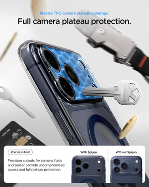 Spigen iPhone 17 Pro Max Case - Ultra Hybrid (MagFit) - Clear Deep Blue