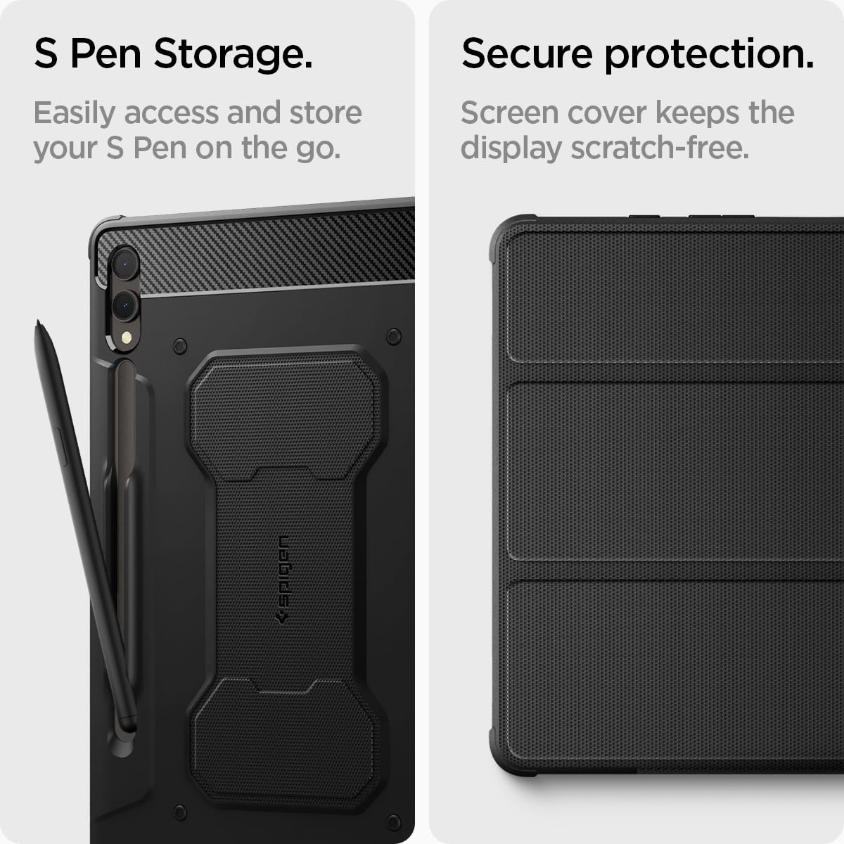 Spigen Galaxy Tab S10 Plus / S9 Plus Case - Rugged Armor Pro - Black - image 6