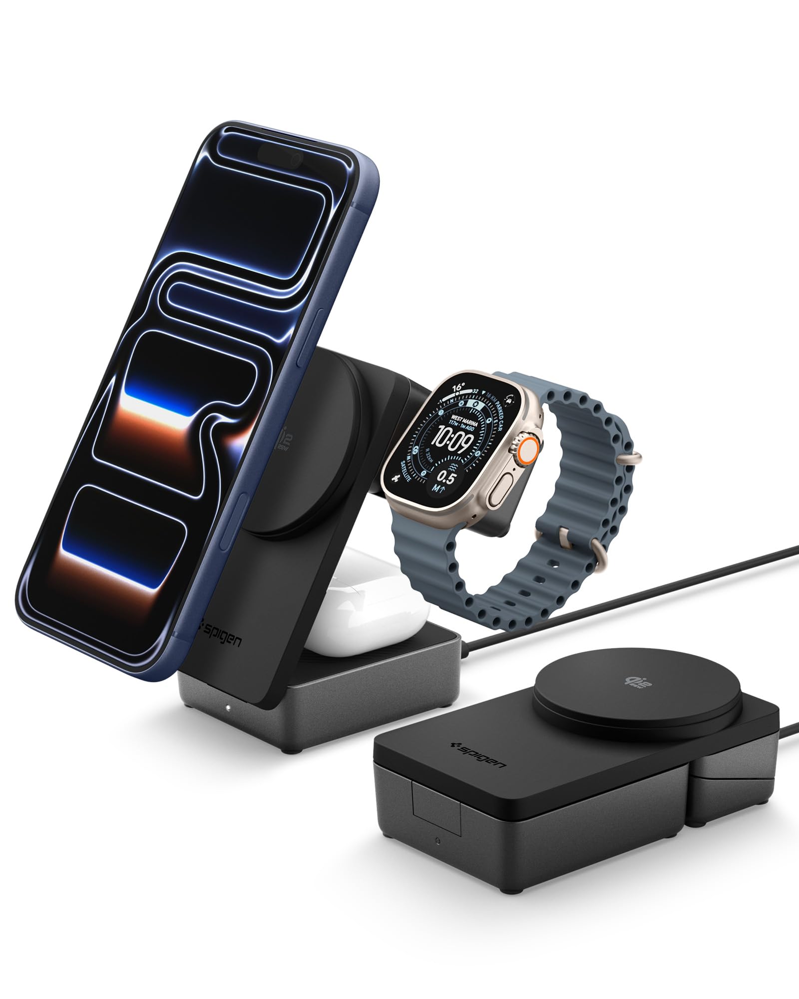 Spigen Essential MagFit Qi2.2 25W 3-in-1 Foldable Wireless Charger - Black - image 1